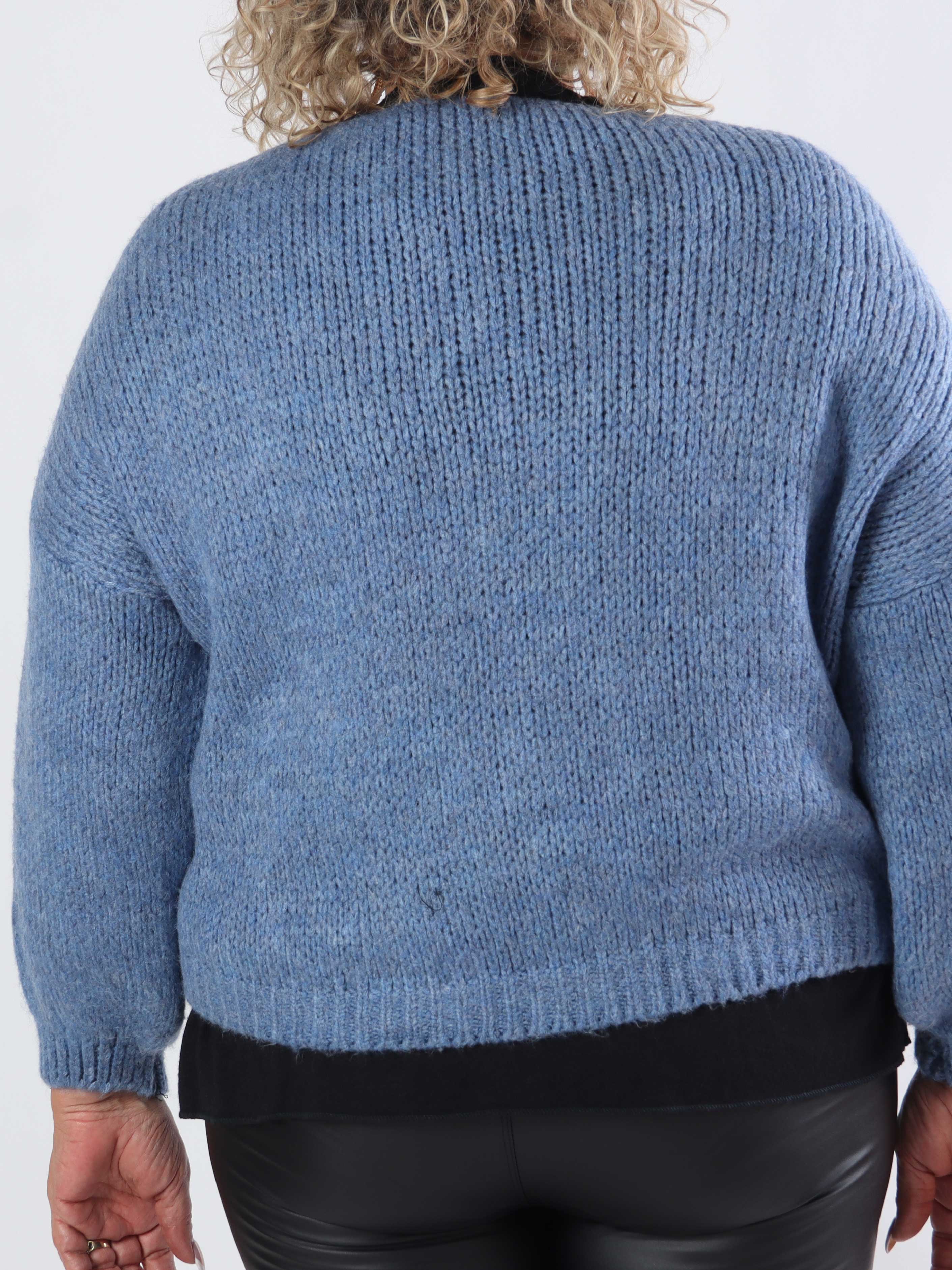 Kimberly - Sød plus size strikcardigan med sløjfer